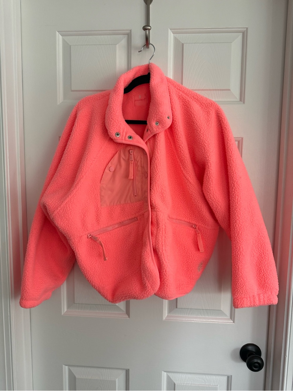 Free People Movement Hit the Slopes Fleece Jacket Coral Color